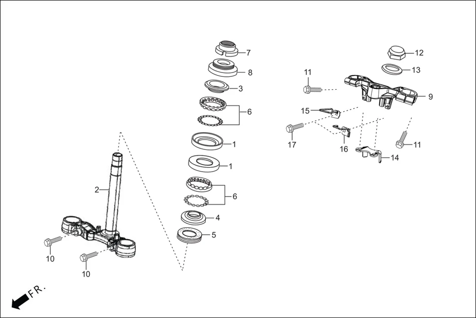 F-6 FRONT CUSHION(STEERING STEM) diagram showing 95801-08045-00