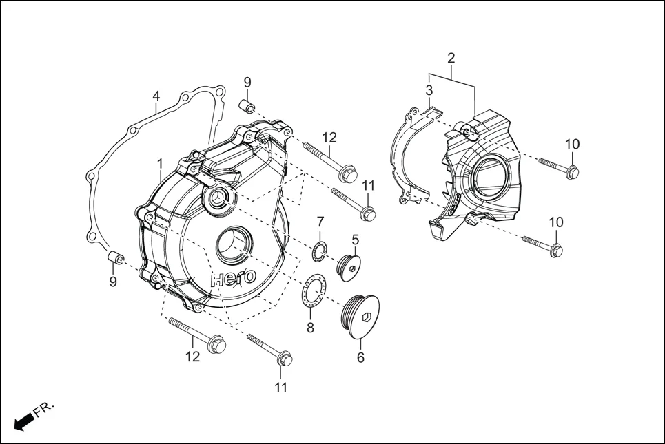 E-3A CRANK CASE &amp; COVER (LEFT CRANK CASE COVER)