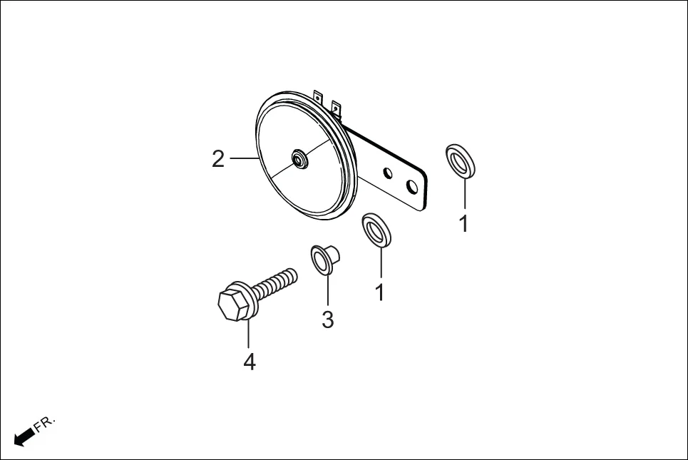 F-25A HORN ASSY. diagram showing 95701-06020-07