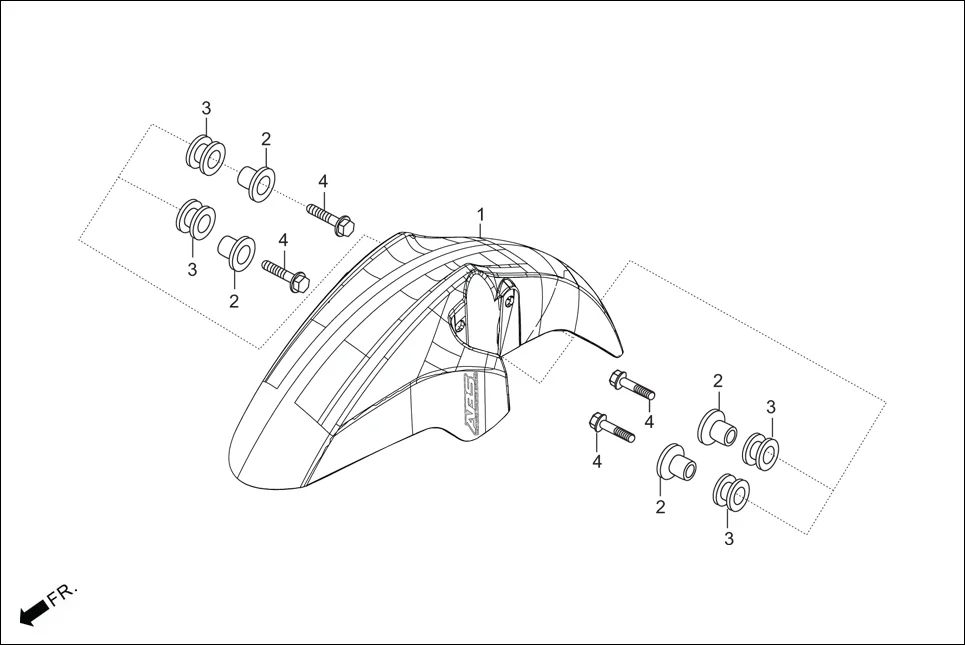 F-5 FRONT FENDER diagram showing 95701-06022-00