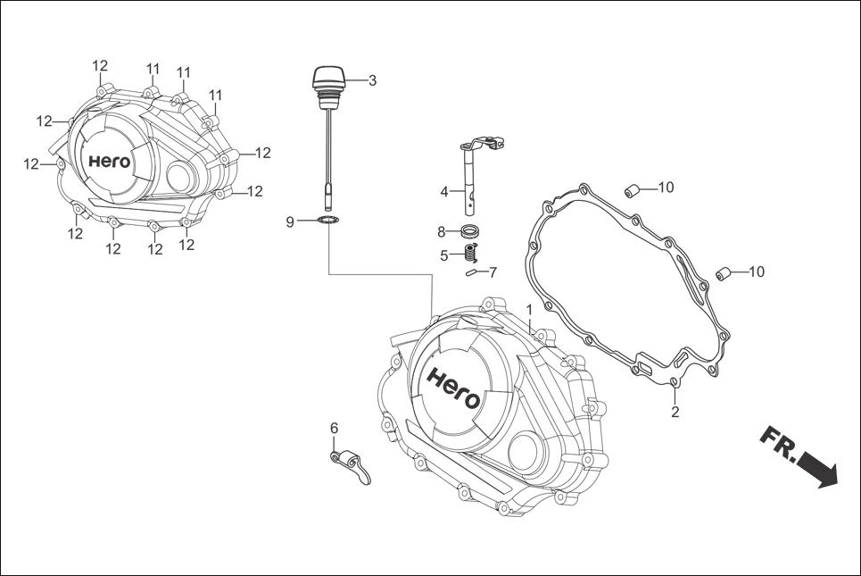 E-5 RIGHT CRANK CASE COVER