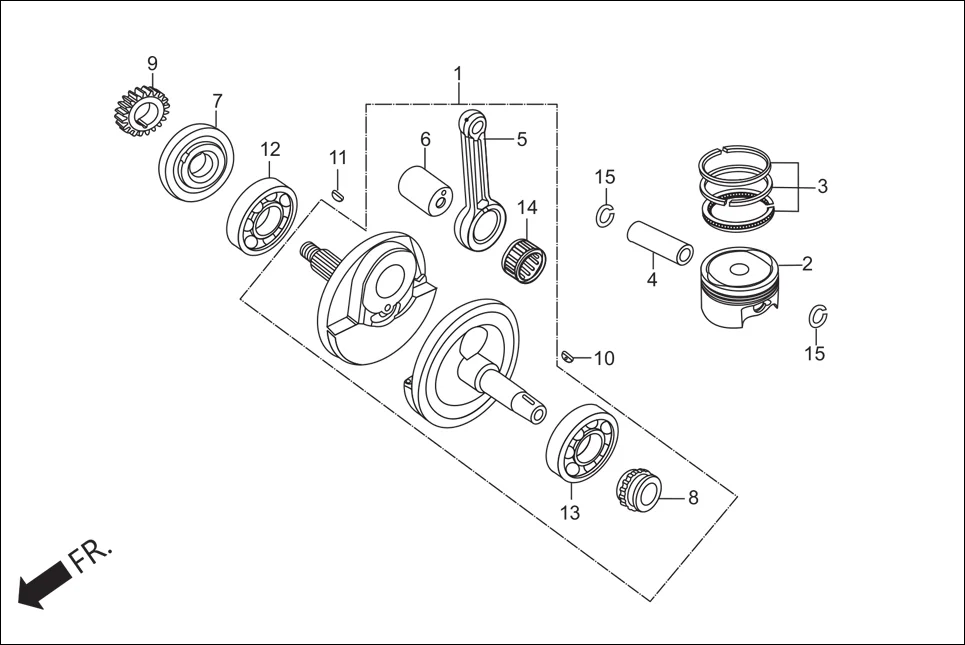 E-9 CRANK SHAFT / PISTON
