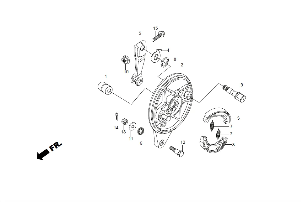 F-10 REAR BRAKE PANEL assembly diagram for Hero Xtreme (Apr, 2014)