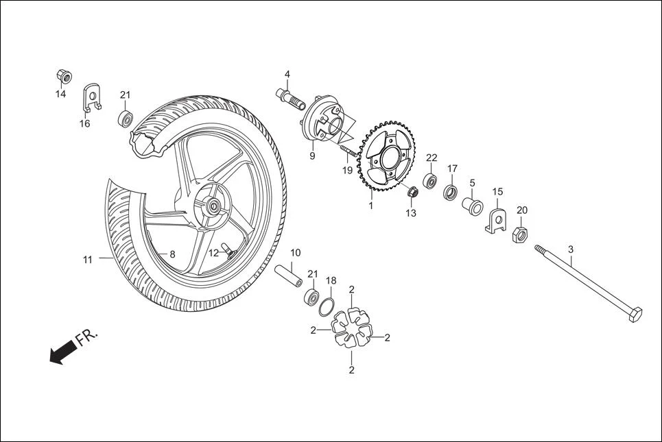 F-11-DRUM REAR WHEEL diagram showing 42611-KRY-930