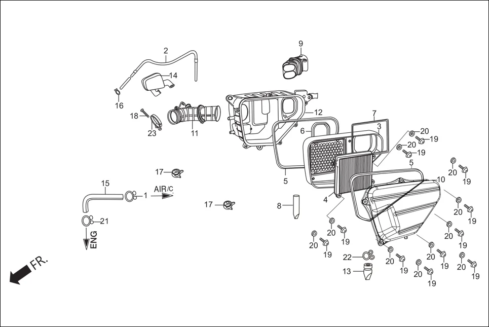 F-15 AIR CLEANER diagram showing 95002-70000