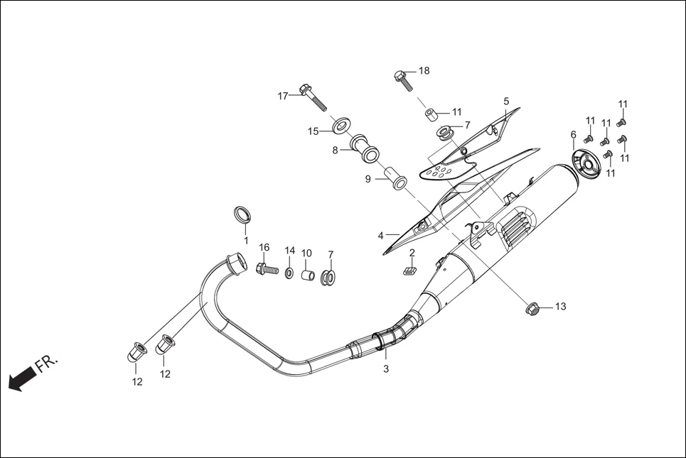 F-16 MUFFLER EX. diagram showing 94103-10000