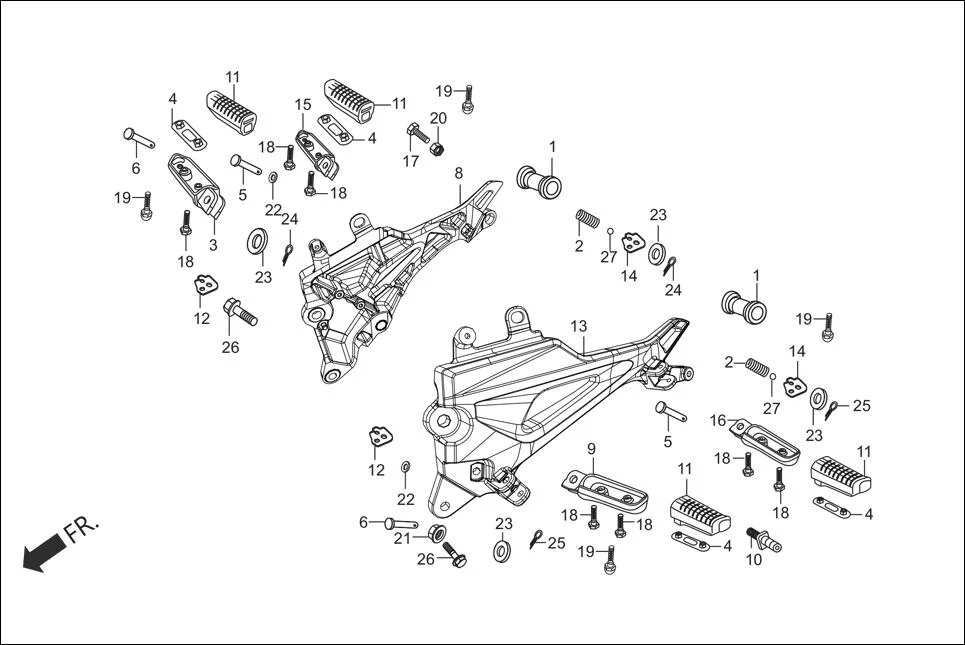 F-17-DISC STEP PILLION assembly diagram for Hero Xtreme (Apr, 2014)