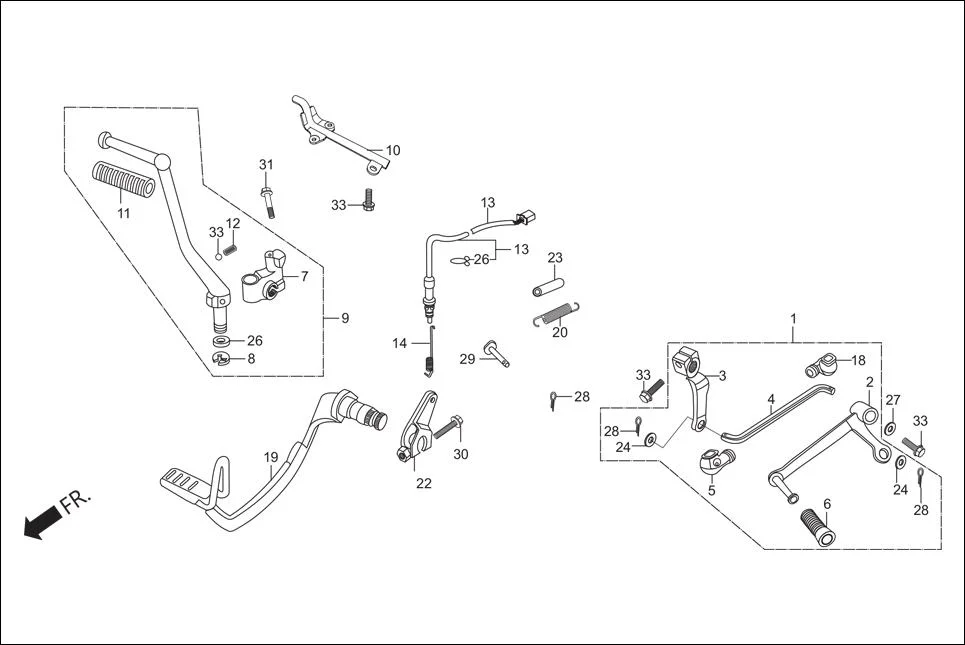 F-18-DISC GAER CHANGE PEDAL / KICK STARTER / PEDAL BRAKE diagram showing 94103-06000