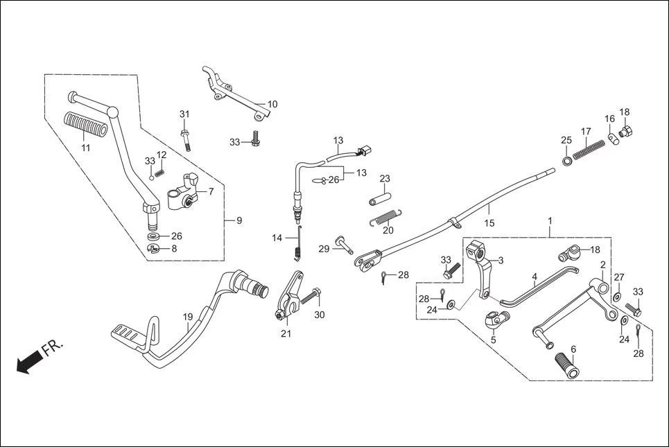 F-18-DRUM GAER CHANGE PEDAL / KICK STARTER / PEDAL BRAKE diagram showing 95015-53000