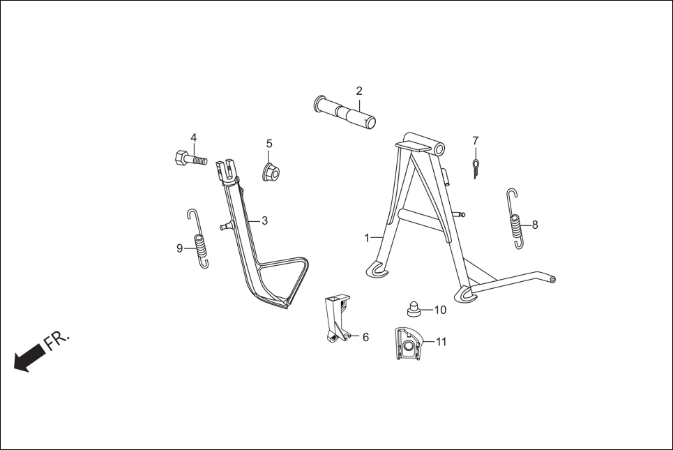 F-18A MAIN STAND / SIDE STAND assembly diagram for Hero Xtreme (Apr, 2014)