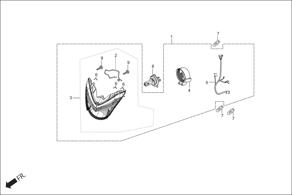 F-1 HEAD LIGHT diagram showing 33150-AAB-000