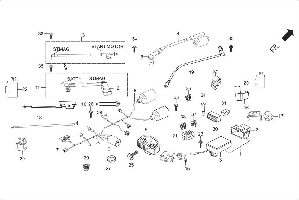 F-24 WIRE HARNESS / START CABLES diagram showing 98200-32000