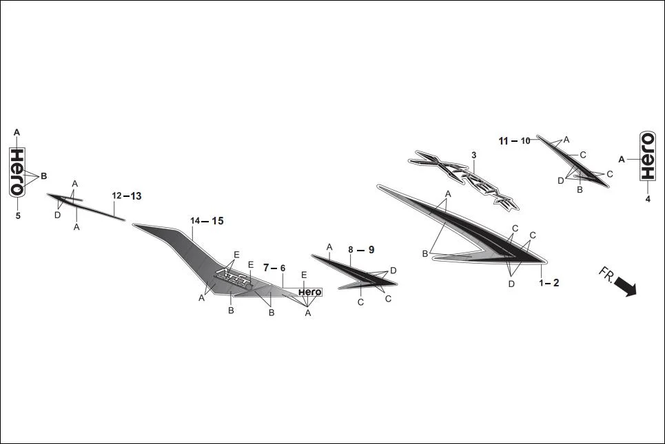 F-27 STRIPE / MARKS diagram showing 86832-AAB-000U