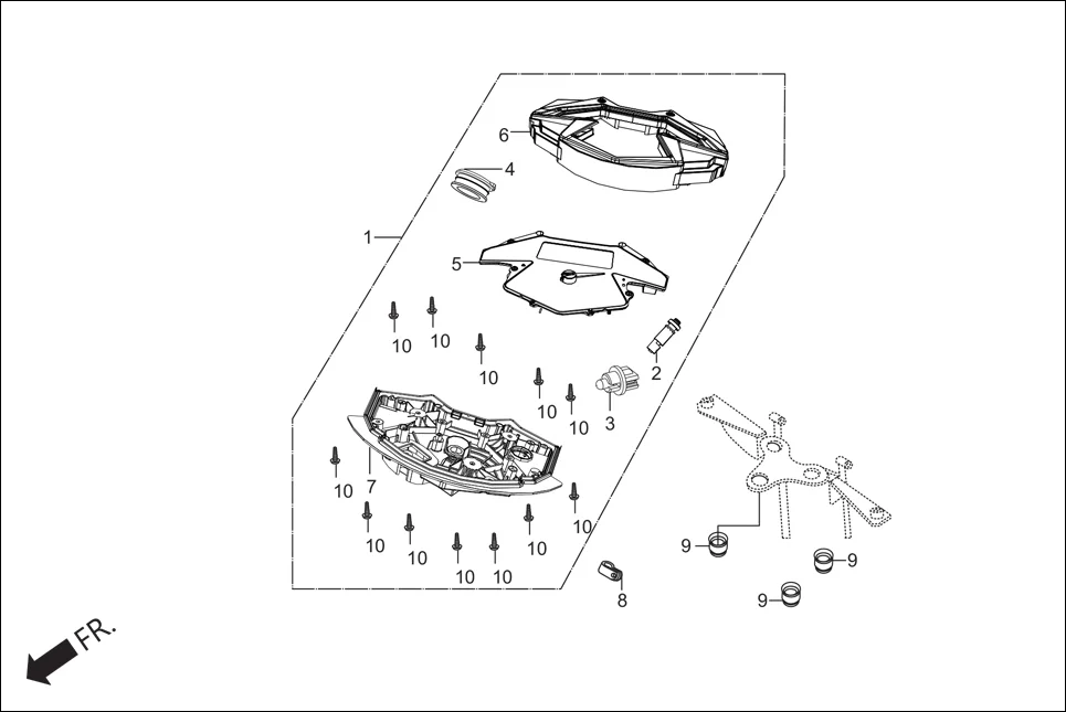 F-2 SPEEDOMETER / CABLE diagram showing 37211-AAB-000