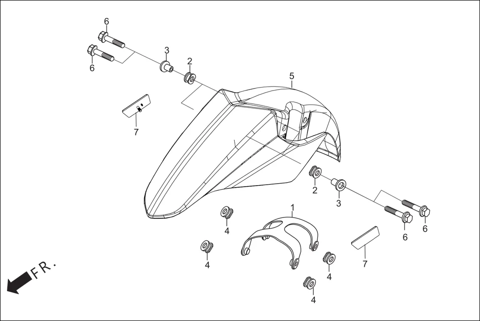 F-6 FRONT FENDER diagram showing 61105-KTC-900