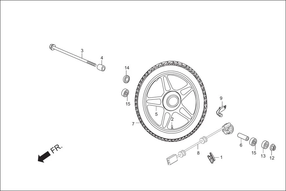 F-9-DRUM FRONT WHEEL diagram showing 42706-MB0-000