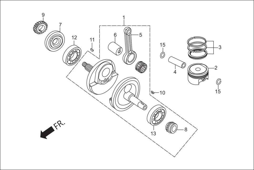 E-9 CRANK SHAFT / PISTON
