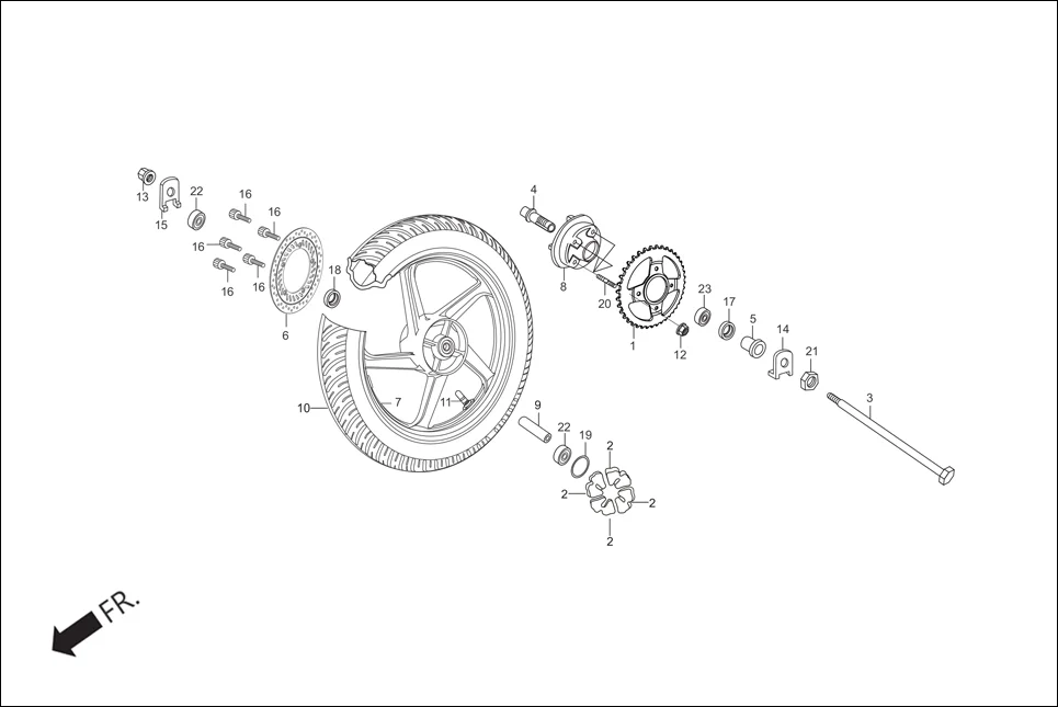 F-11-DISC REAR WHEEL diagram showing K42426AABC120S