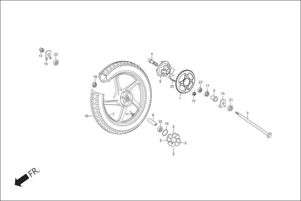 F-11-DRUM REAR WHEEL diagram showing 91253-KSP-901
