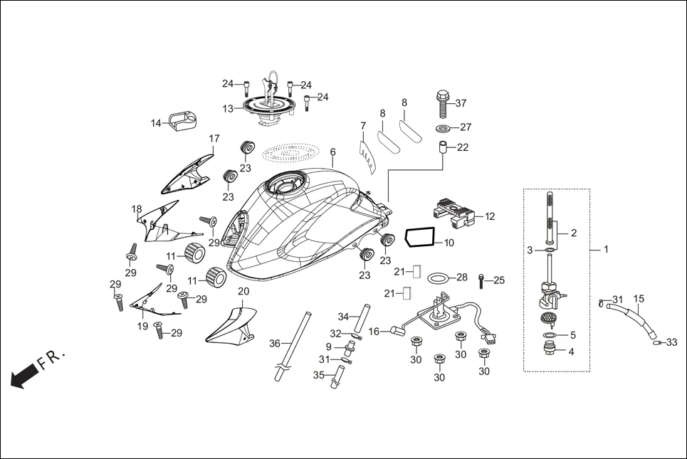 F-13 FUEL TANK diagram showing 95002-02130