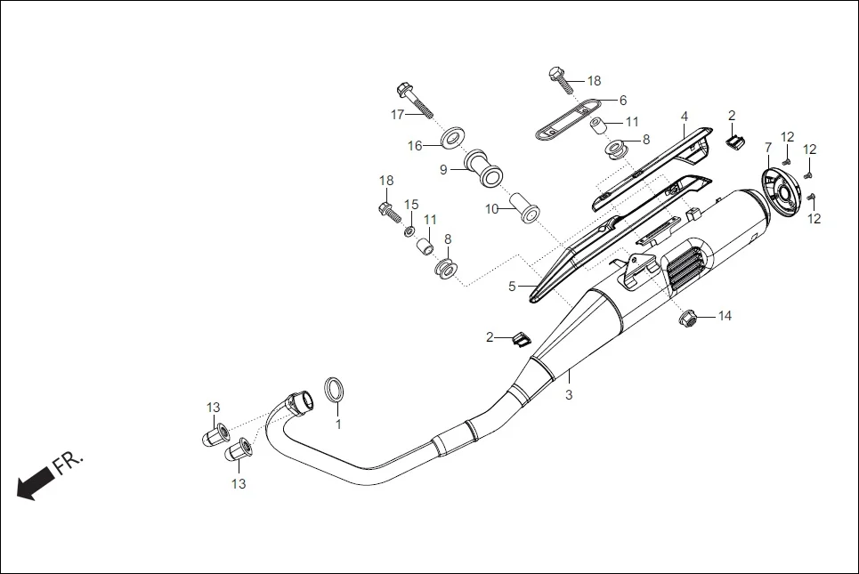 F-16 MUFFLER EXHAUST diagram showing 90305-KSP-900