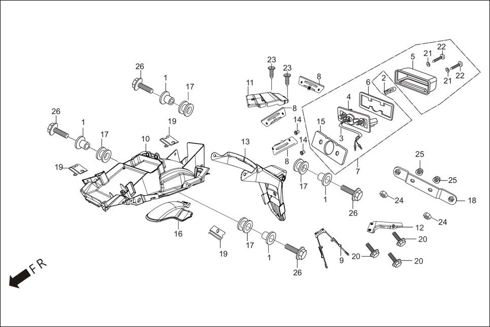 F-21 REAR FENDER diagram showing 33722-KVE-900