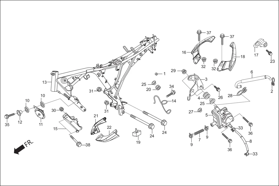 F-25 FRAME BODY/ASV/ GRIP REAR diagram showing 94050-06000