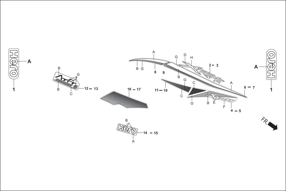 F-27 STRIPE / MARKS diagram showing 86834-AAB-100R