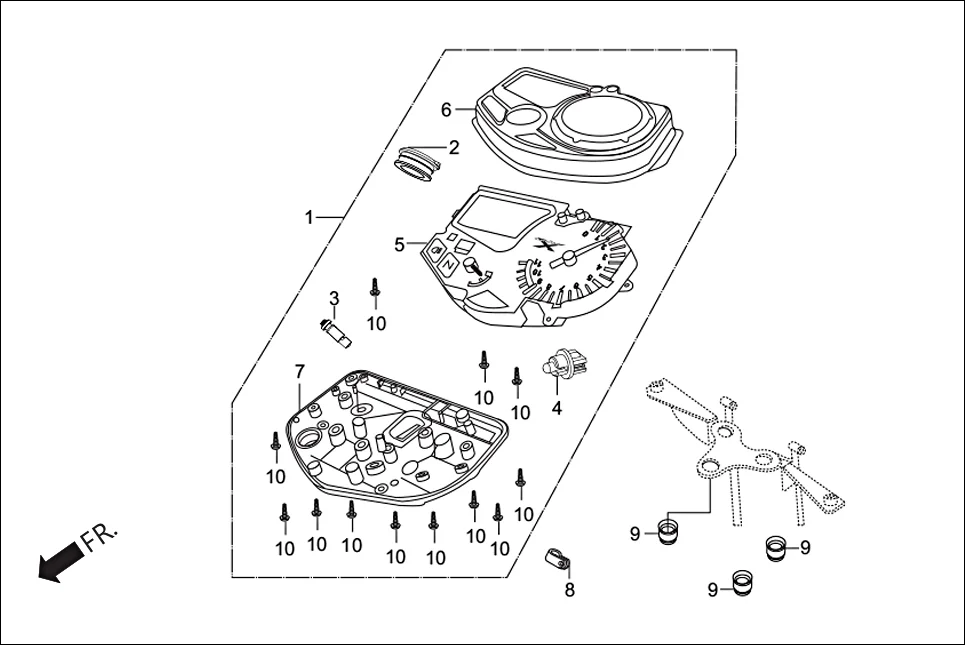 F-2 SPEEDOMETER / CABLE diagram showing 80101-443-000