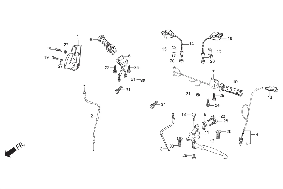 F-3 HANDLE LEVER / SWITCH / CABLES diagram showing 94101-04700
