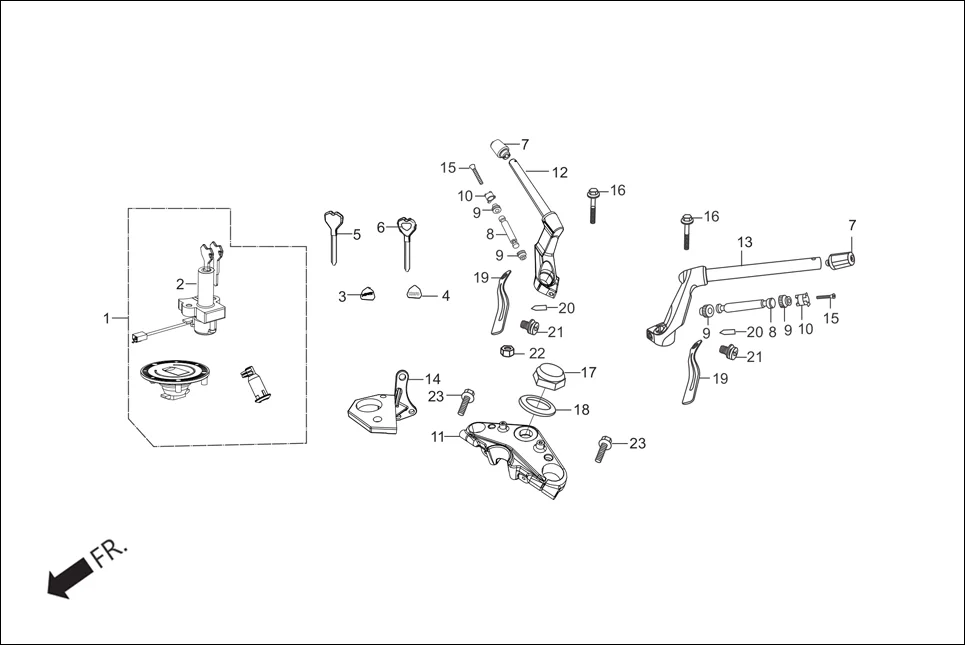 F-4 HANDLE PIPE / TOP BRIDGE diagram showing 35121-AAB-101