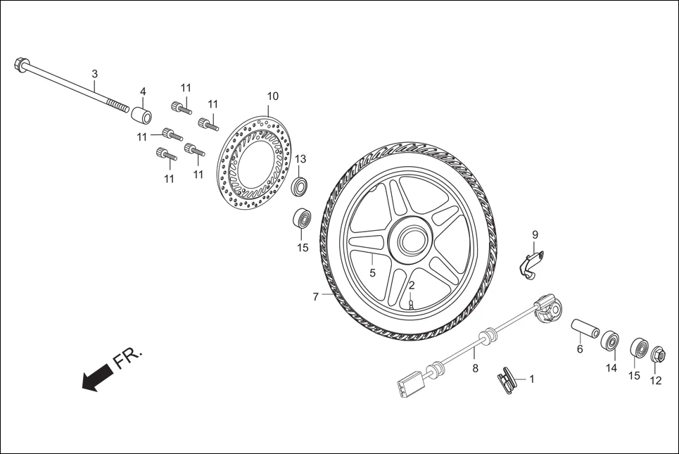 F-9-DISC FRONT WHEEL diagram showing 45251-KVE-861