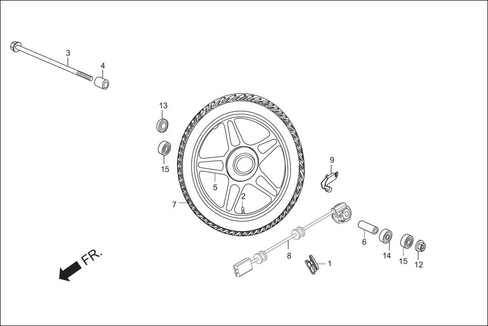 F-9-DRUM FRONT WHEEL diagram showing 44800-AAB-101