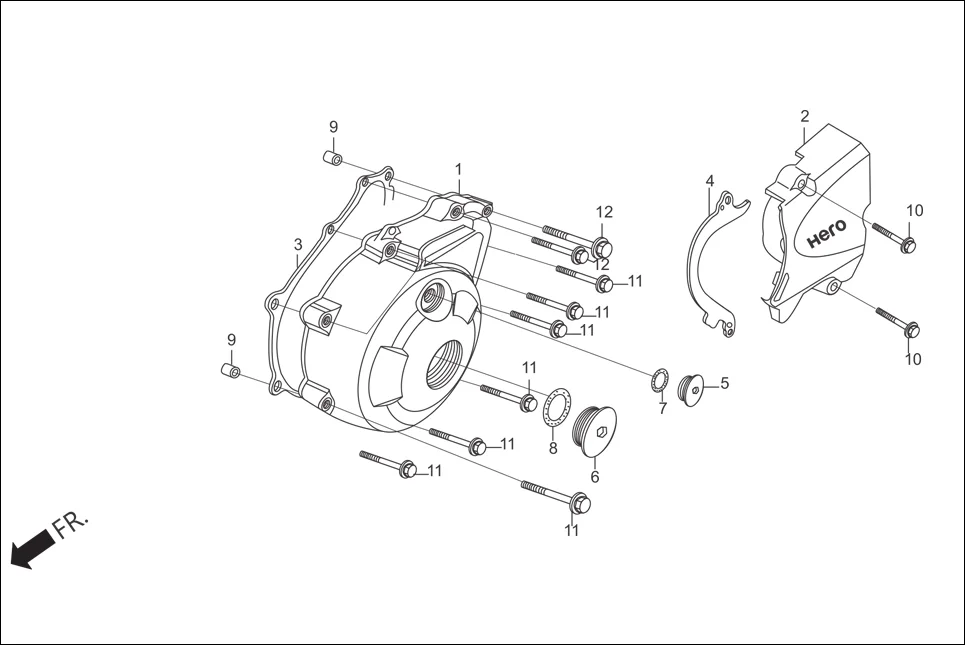 E-7C LEFT CRANK CASE COVER