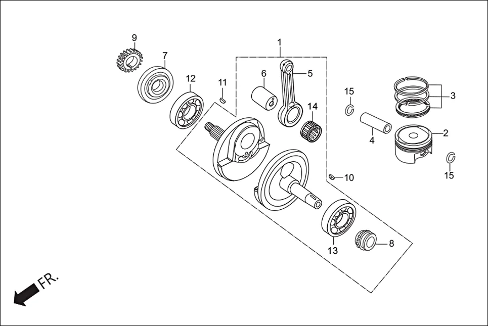 E-9 CRANK SHAFT / PISTON