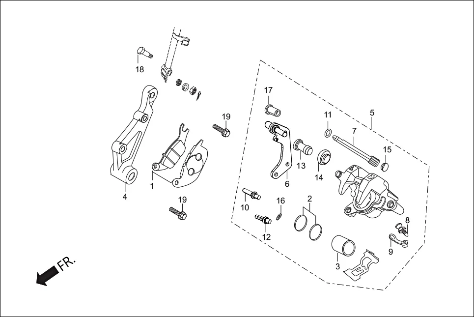 F-10B CALIPER ASSY. REAR assembly diagram for Hero Xtreme Sports (Jan, 2017)