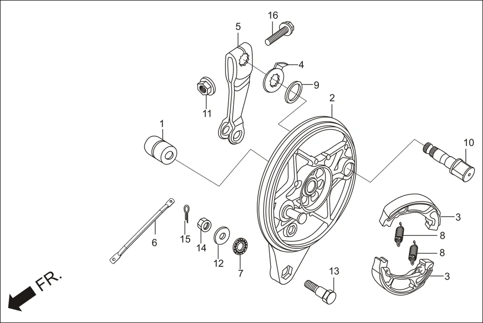 F-10 REAR BRAKE PANEL diagram showing 95701-06035-00