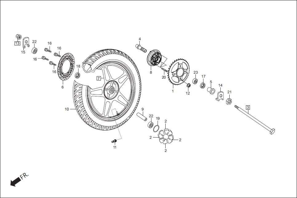 F-11-DISC REAR WHEEL diagram showing K42426AABC120S