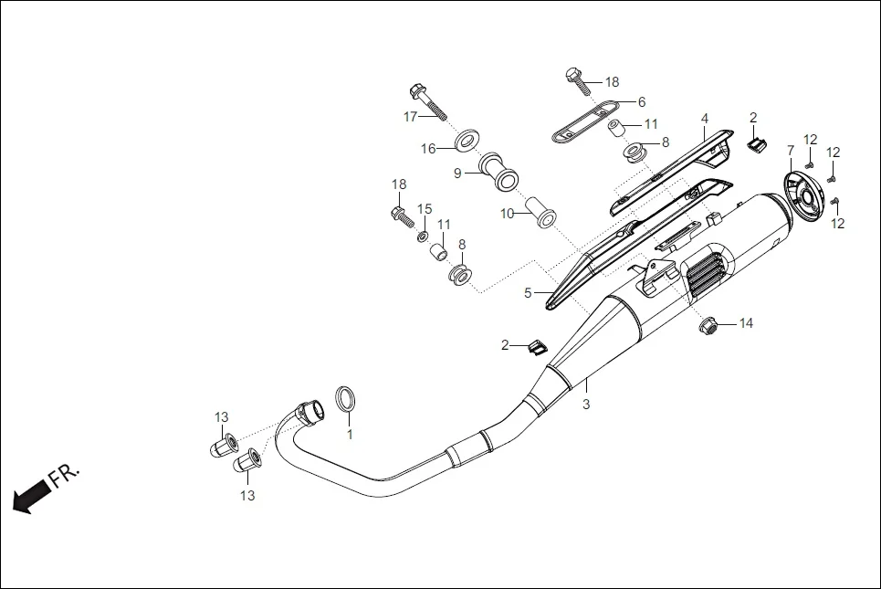 F-16 MUFFLER EXHAUST diagram showing 94050-10000