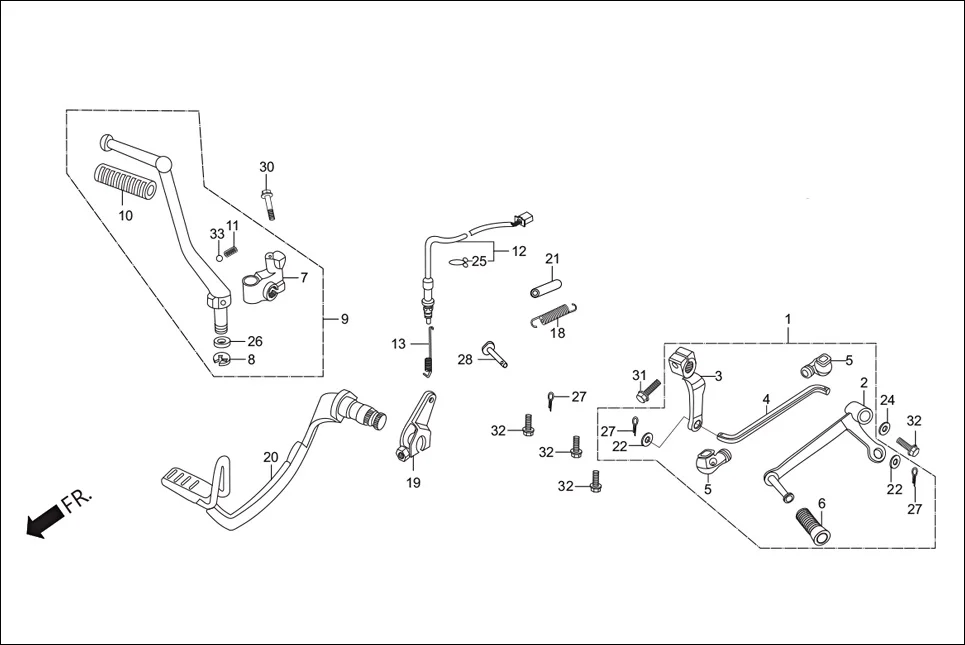 F-18-DISC GEAR CHANGE PEDAL/KICK STARTER /PEDAL BRAKE diagram showing 24720-KFN-850