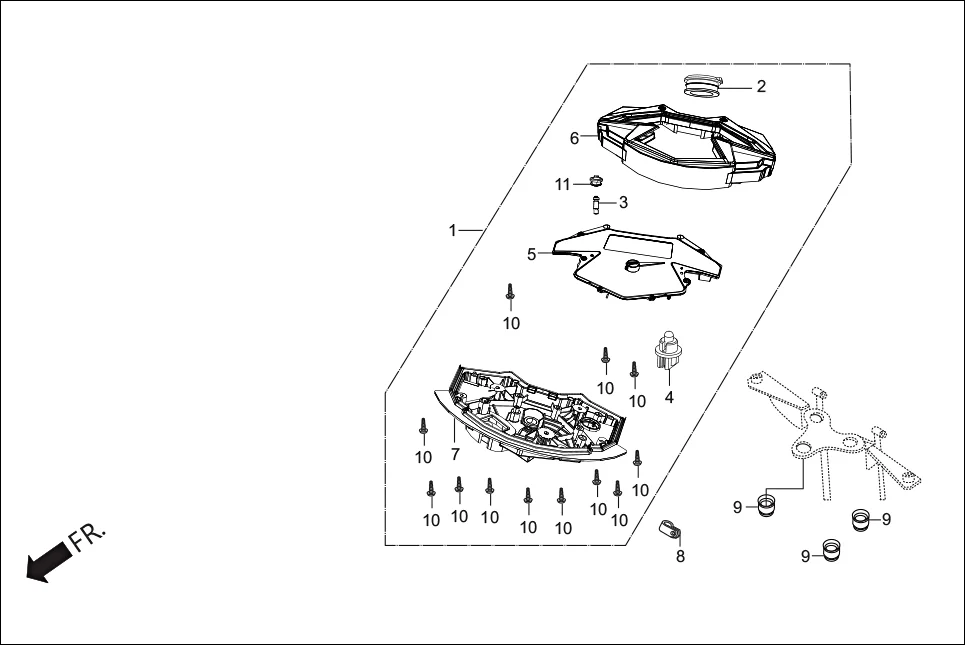 F-2 SPEEDOMETER / CABLE diagram showing 37100-AAB-101