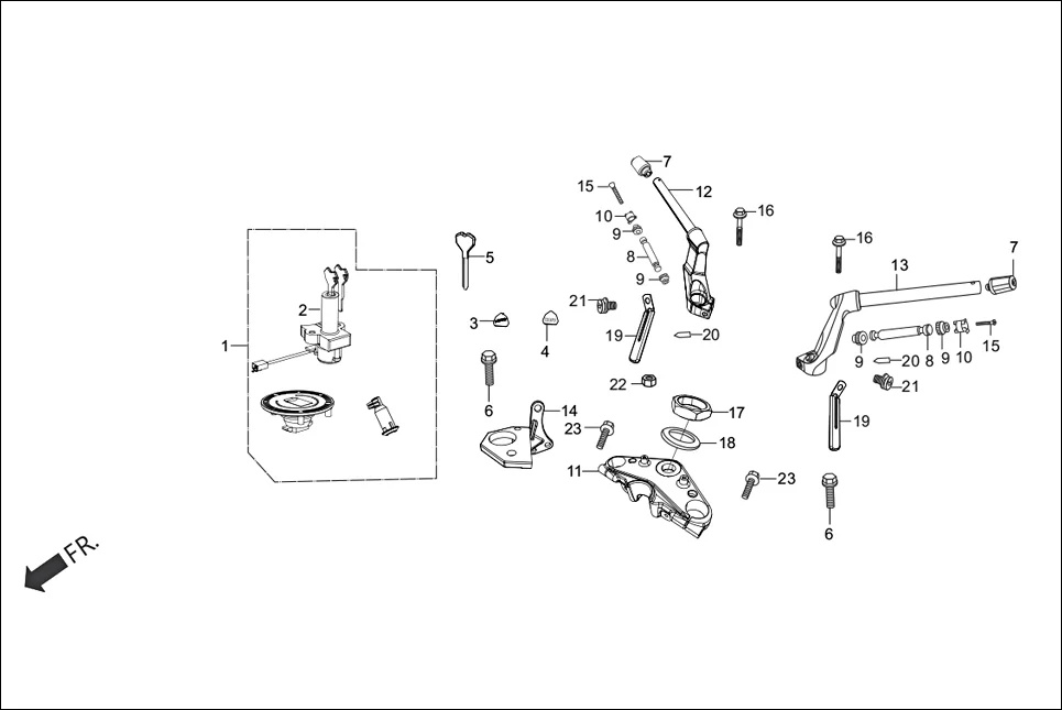 F-4 HANDLE PIPE / TOP BRIDGE diagram showing 90751-KRY-970