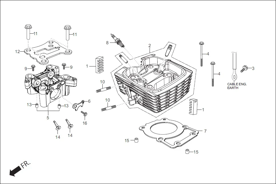 E-1A CYLN. &amp; CYLN HEAD (CYLINDER HEAD)