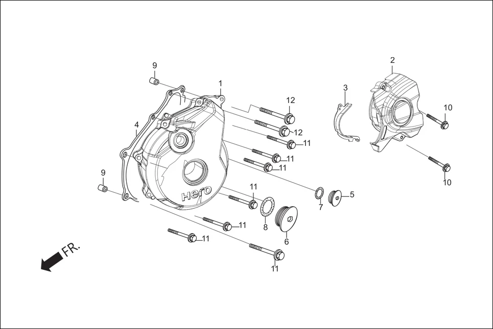 E-3A CRANK CASE &amp; COVER (LEFT CRANK CASE COVER)