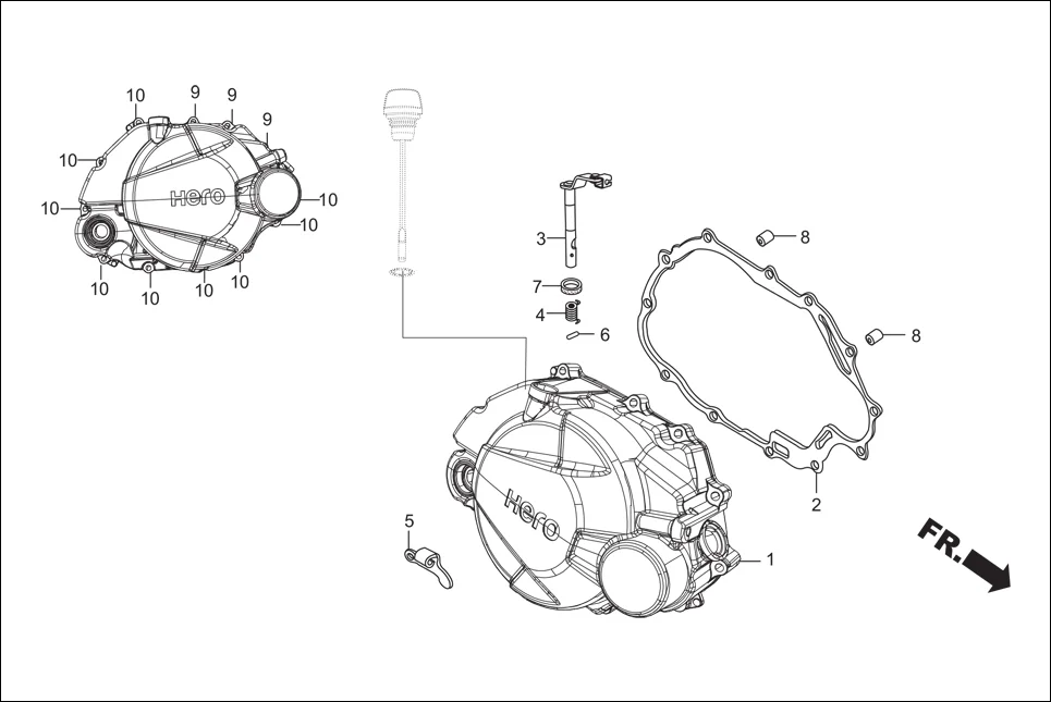 E-3 CRANK CASE &amp; COVER (RIGHT CRANK CASE COVER)