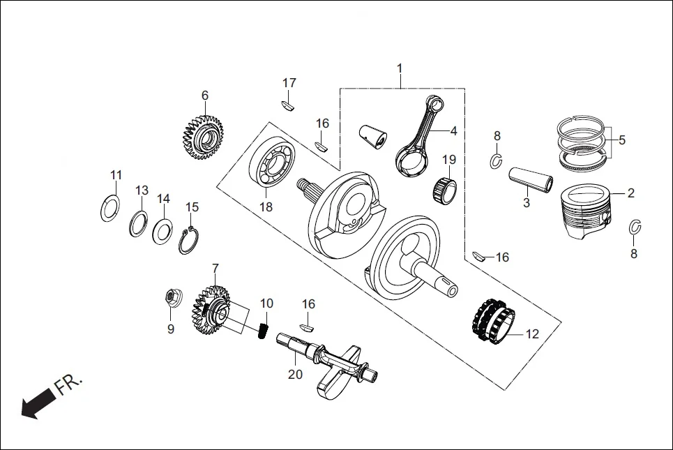 E-7 CRANK SHAFT (CRANK SHAFT / PISTON)