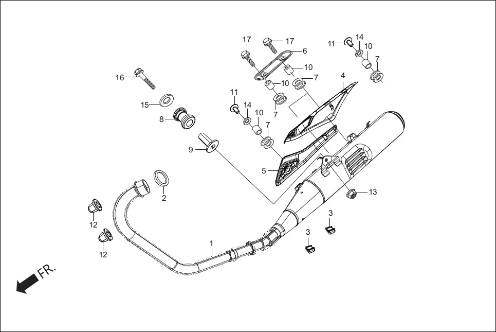 F-14 MUFFLER diagram showing 18345-MBT-610