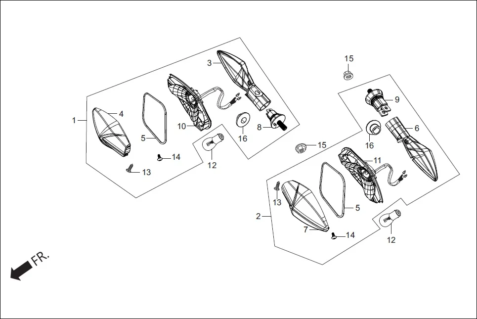 F-21 FRONT WINKER diagram showing 33455-AAB-101