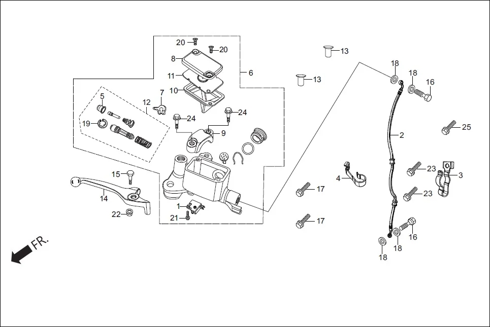F-4-WO-ABS FRONT BRAKE (MASTER CYLINDER) (W/O ABS) diagram showing 53175-KFN-850L