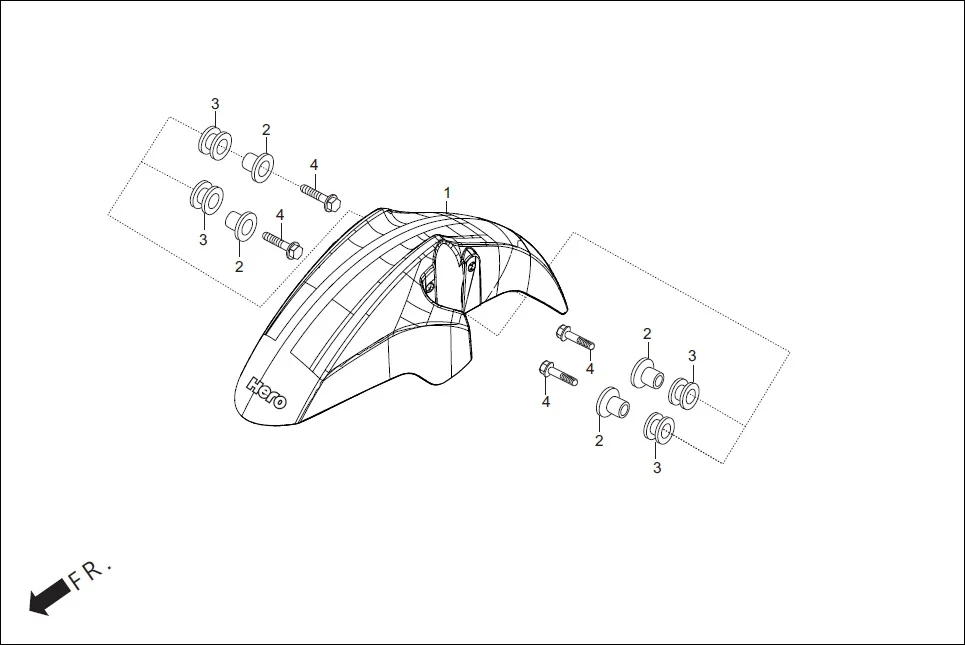 F-5A FRONT FENDER (W/O ABS) diagram showing 61000-AAB-A10W